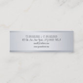 Modern zilveren kalligrafie script Elegante Sjablo Mini Visitekaartje (Achterkant)