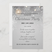 Modern zilveren kerstfeest met sprankelend licht kaart (Voorkant / Achterkant)