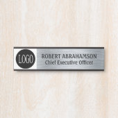 Modern Zilveren Logo Deur Bord Deurbordje (Voorkant)