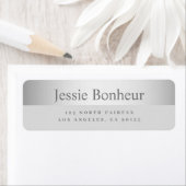 Modern zilveren look grijs retouradres etiket (Insitu)