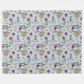 Modern zilveren mist koningin bij bloemmotief fleece deken (Voorkant (Horizontaal))