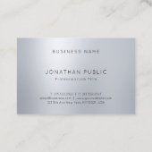 Modern Zilveren Monogram Elegant Professioneel Een Visitekaartje (Achterkant)