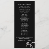 Modern zilveren ringen aangepaste bruiloft program programmakaart (Achterkant)