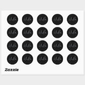 Modern zilveren script minimalistische bruiloft ronde sticker (Vel)