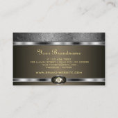 Modern Zilveren Sieraden Ontwerp met Faux Strass Visitekaartje (Achterkant)