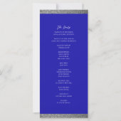 Modern Zilveren Trouwprogramma in Koninklijk Blauw (Achterkant)