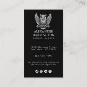 Modern Zilveren Uil Kapperszaak Logo Qr Code Visitekaartje (Achterkant)