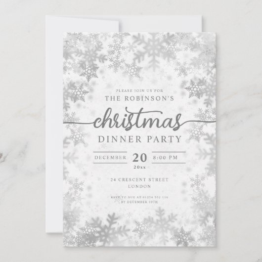 Modern Zilveren Winter Wonderland Kerstfeest Kaart (Voorkant)