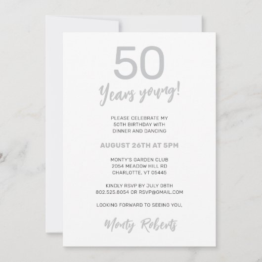 Modern zilvergrijs Mannen Kaart (Voorkant)