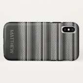 Modern zilvermonogram Case-Mate iPhone case (Achterkant (horizontaal))
