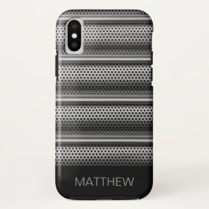 Modern zilvermonogram Case-Mate iPhone case