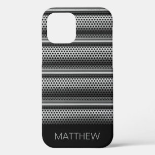 Modern zilvermonogram Case-Mate iPhone case