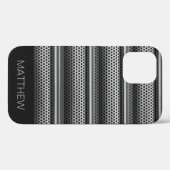 Modern zilvermonogram Case-Mate iPhone case (Achterkant (horizontaal))