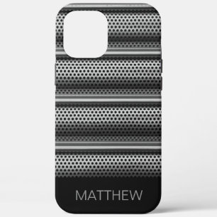 Modern zilvermonogram Case-Mate iPhone case