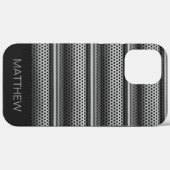 Modern zilvermonogram Case-Mate iPhone case (Achterkant (horizontaal))