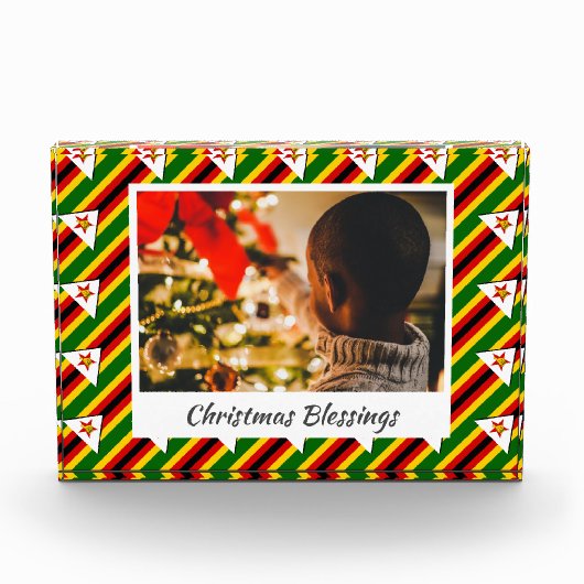Modern ZIMBABWE FLAG Kerstmis Fotoblokken (Voorkant)