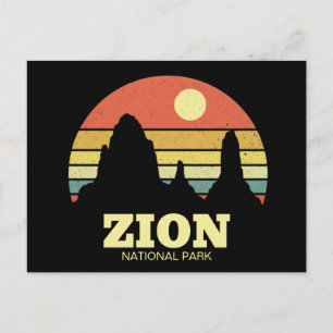 Modern Zion National Park Zuidoostelijk Utah Zwart Briefkaart