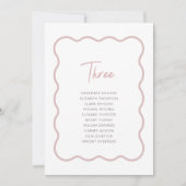 Modern zitschema roze golvende rand Kaart (Voorkant)