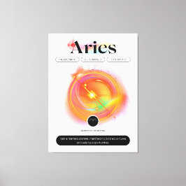 Modern Zodiac Sign ARIES Quote | elementenvuur Canvas Afdruk