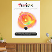 Modern Zodiac Sign ARIES Quote | elementenvuur Canvas Afdruk (Insitu (Woonkamer))
