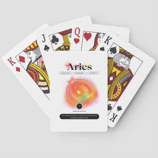 Modern Zodiac Sign ARIES Quote | elementenvuur Pokerkaarten (Achterkant)