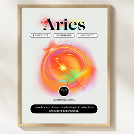 Modern Zodiac Sign ARIES Quote | elementenvuur Poster