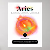 Modern Zodiac Sign ARIES Quote | elementenvuur Poster (Voorkant)