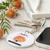 Modern Zodiac Sign ARIES Quote | elementenvuur Sleutelhanger (Voorkant Rechts)