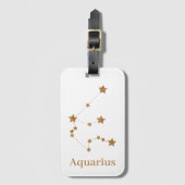 Modern Zodiac Sign Gold Aquarius | Element Air Bagagelabel (Voorkant (verticaal))