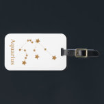 Modern Zodiac Sign Gold Aquarius | Element Air Bagagelabel<br><div class="desc">Modern Zodiac Sign Gold Aquarius | Element Air</div>