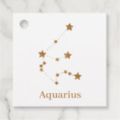 Modern Zodiac Sign Gold Aquarius | Element Air Bedankjes Labels (Voorkant)