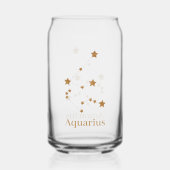 Modern Zodiac Sign Gold Aquarius | Element Air Blikvorm Glas (Voorkant)
