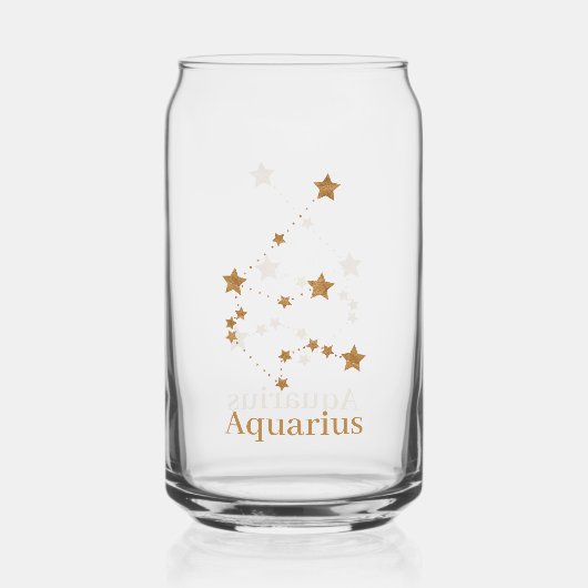 Modern Zodiac Sign Gold Aquarius | Element Air Blikvorm Glas (Voorkant)