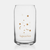 Modern Zodiac Sign Gold Aquarius | Element Air Blikvorm Glas (Achterkant)