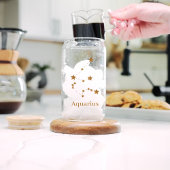 Modern Zodiac Sign Gold Aquarius | Element Air Blikvorm Glas