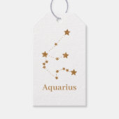 Modern Zodiac Sign Gold Aquarius | Element Air Cadeaulabel (Voorkant)