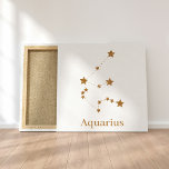 Modern Zodiac Sign Gold Aquarius | Element Air Canvas Afdruk<br><div class="desc">Modern Zodiac Sign Gold Aquarius | Element Air</div>