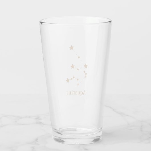 Modern Zodiac Sign Gold Aquarius | Element Air Glas (Achterkant)