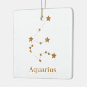 Modern Zodiac Sign Gold Aquarius | Element Air Keramisch Ornament (Links)