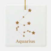 Modern Zodiac Sign Gold Aquarius | Element Air Keramisch Ornament (Achterkant)