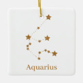 Modern Zodiac Sign Gold Aquarius | Element Air Keramisch Ornament (Voorkant)