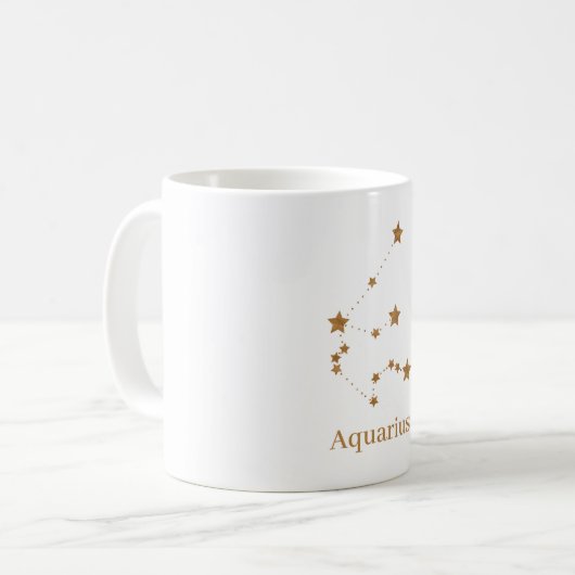 Modern Zodiac Sign Gold Aquarius | Element Air Koffiemok (Voorkant links)