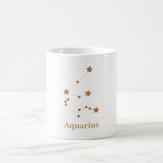 Modern Zodiac Sign Gold Aquarius | Element Air Koffiemok (Center)