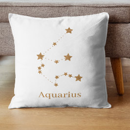 Modern Zodiac Sign Gold Aquarius | Element Air Kussen