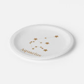 Modern Zodiac Sign Gold Aquarius | Element Air Papieren Bordje (Gekanteld)