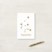 Modern Zodiac Sign Gold Aquarius | Element Air Post-it® Notes (Op bureau)