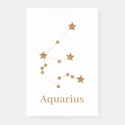 Modern Zodiac Sign Gold Aquarius | Element Air Post-it® Notes (Voorkant)