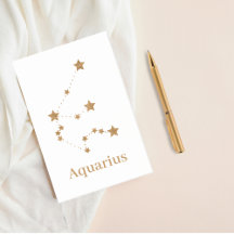 Modern Zodiac Sign Gold Aquarius | Element Air