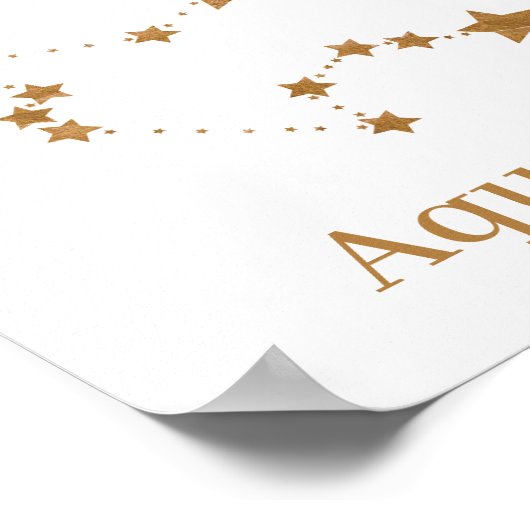 Modern Zodiac Sign Gold Aquarius | Element Air Poster (Hoek)