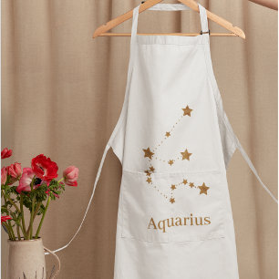 Modern Zodiac Sign Gold Aquarius   Element Air Schort